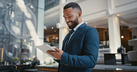 business man with tablet